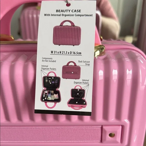 Cosmetic Pink and Gold Hard Shell Case NWT - Picture 3 of 7